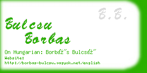 bulcsu borbas business card